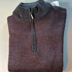 Toscano 1/4 zip sweater size L. Dry cleaned for you